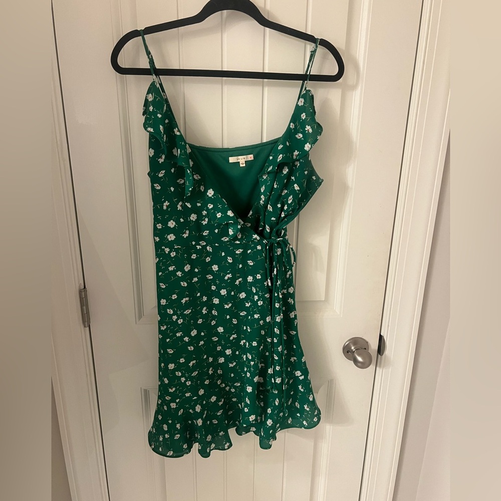 Le Lis Teal Dress with White Floral Design